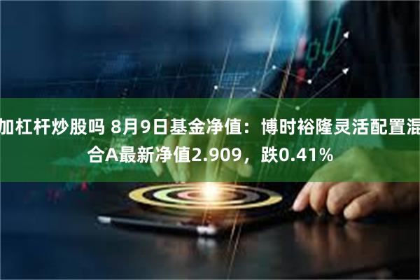 加杠杆炒股吗 8月9日基金净值：博时裕隆灵活配置混合A最新净值2.909，跌0.41%